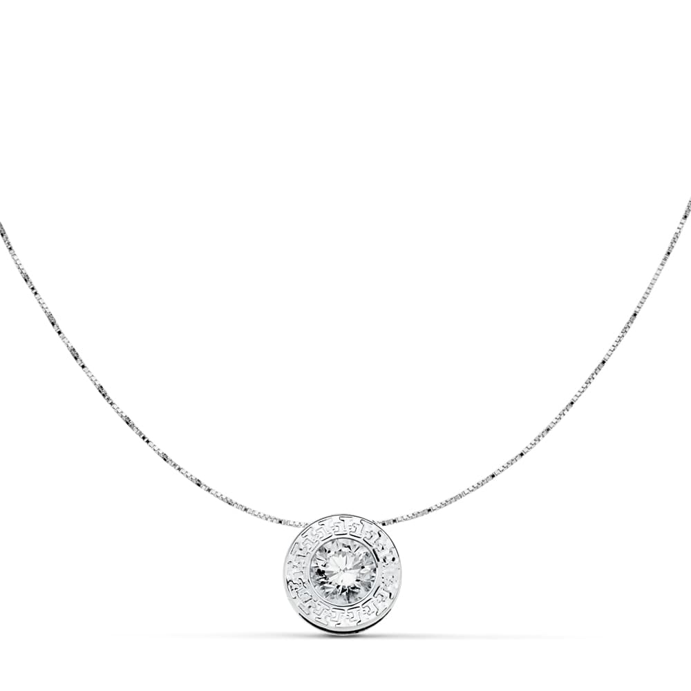 Greek necklace: 18 kt white gold