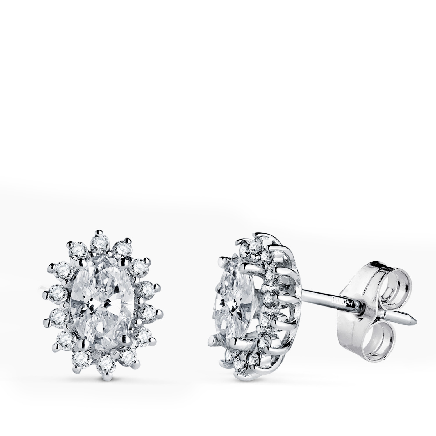 Rosalie earrings: 18 kt white gold with 1.38ct diamonds
