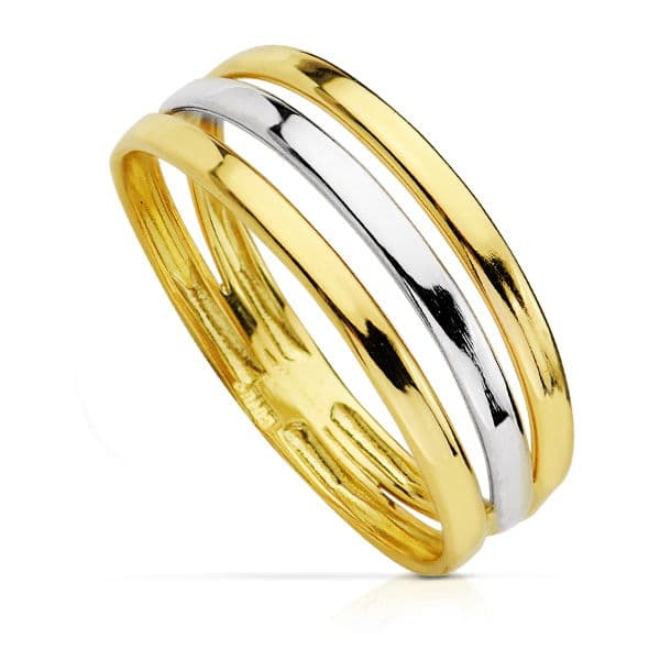 Intertwined ring: 18 kt bicolor gold