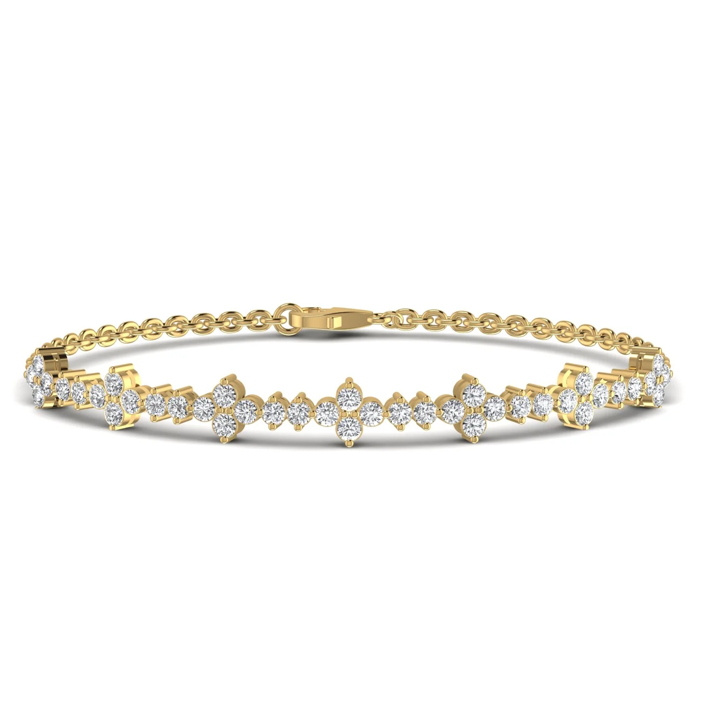 Monaco bracelet: yellow gold with 2.76ct diamonds