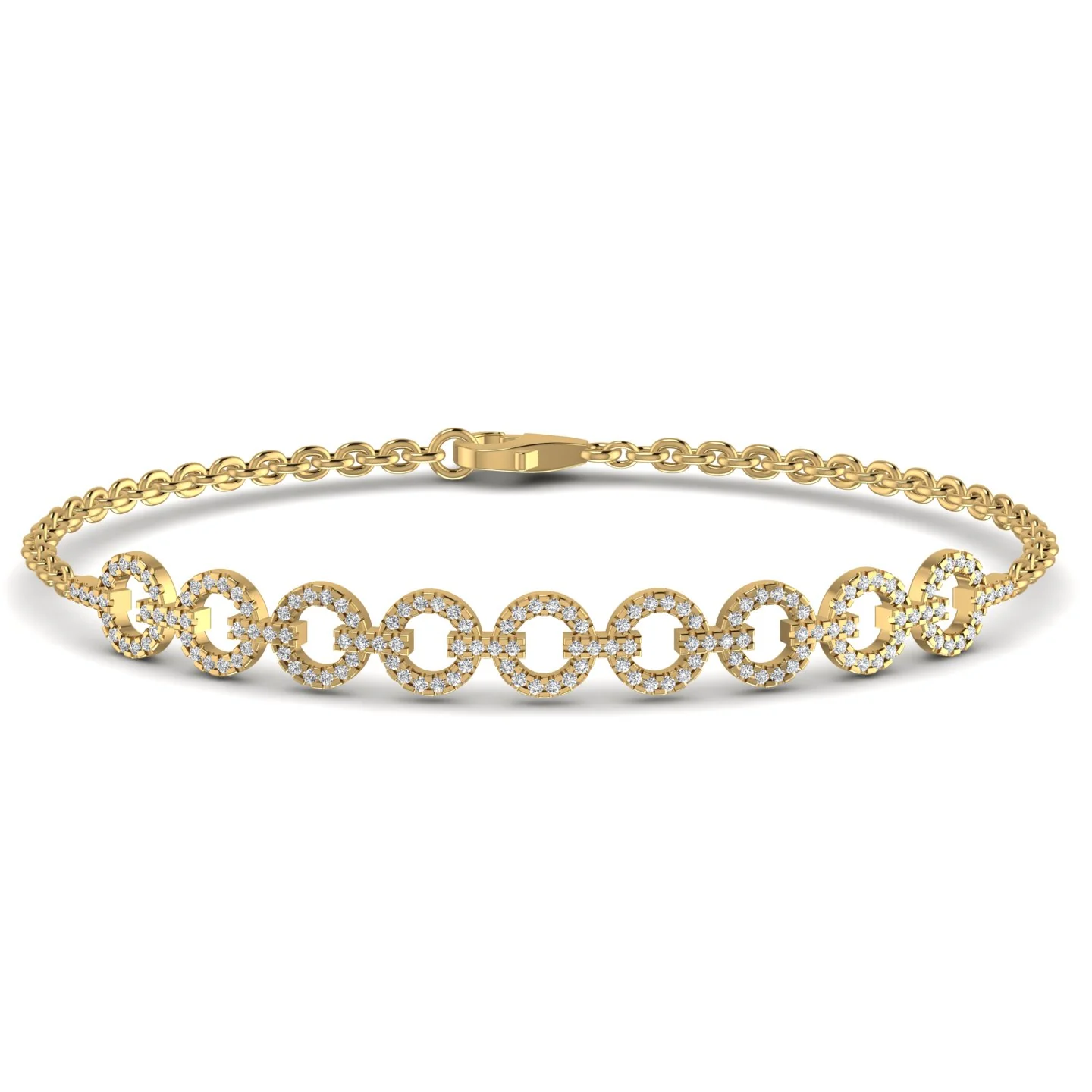 Caroline bracelet: yellow gold with 0.74ct diamonds