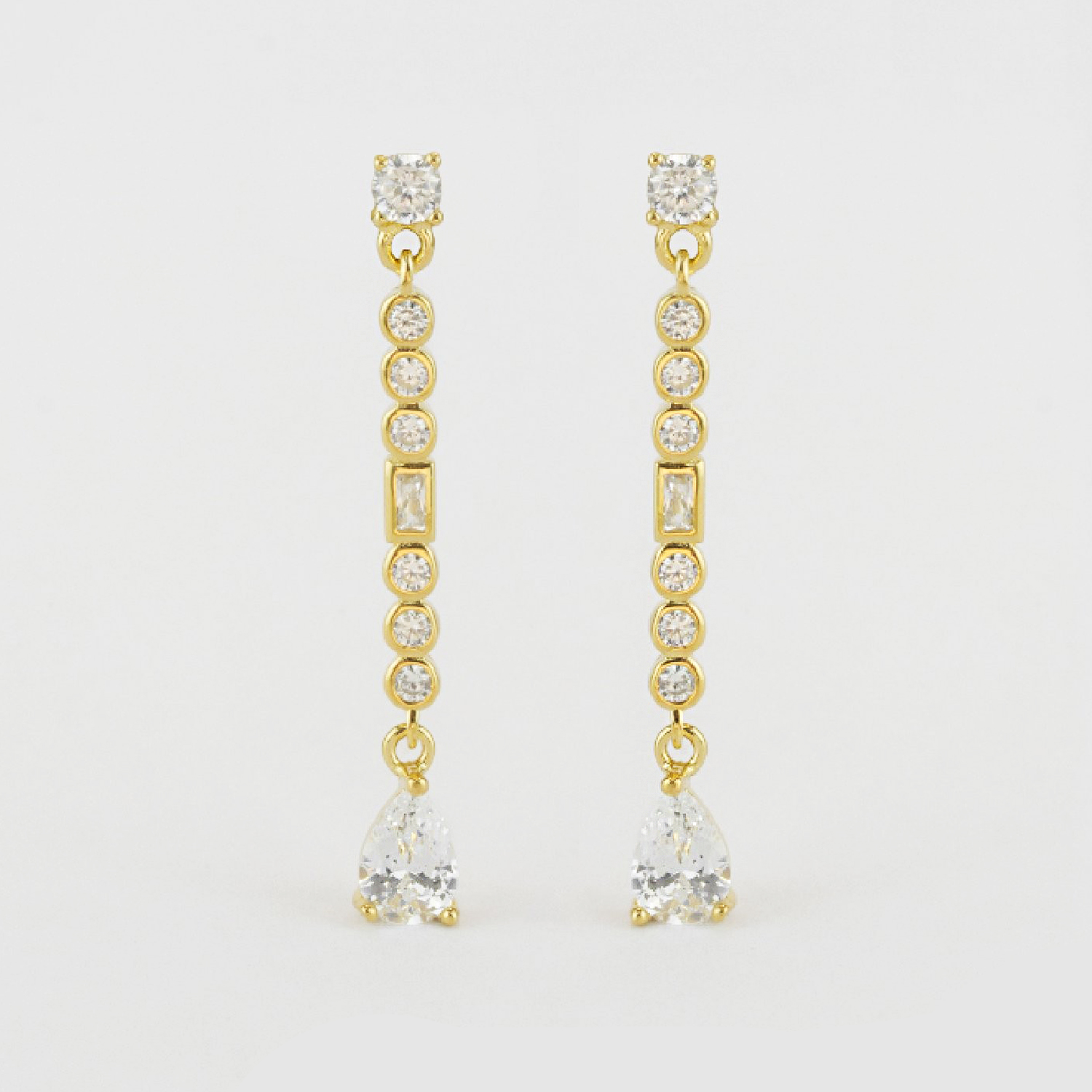 Louise earrings: 925 sterling silver 18 kt gold plated with zirconias