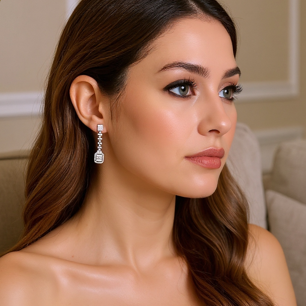 Imperial earrings: 925 sterling silver with zirconias