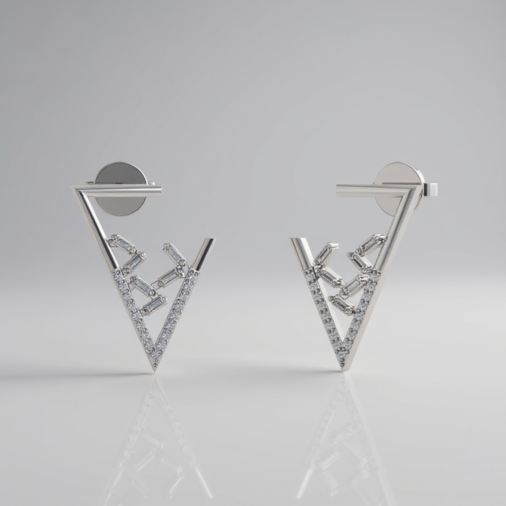 V open earrings: white gold with 0.39ct diamonds