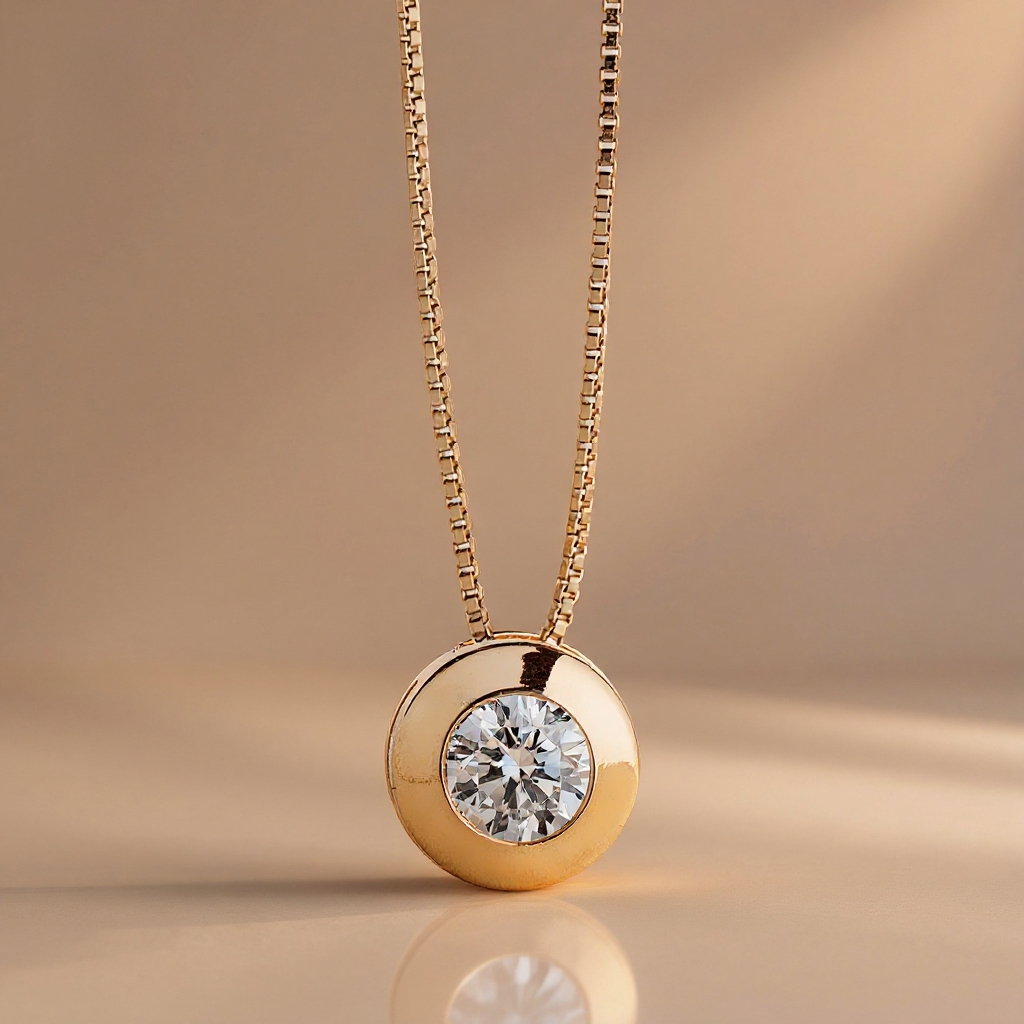 Round necklace: 18 kt yellow gold
