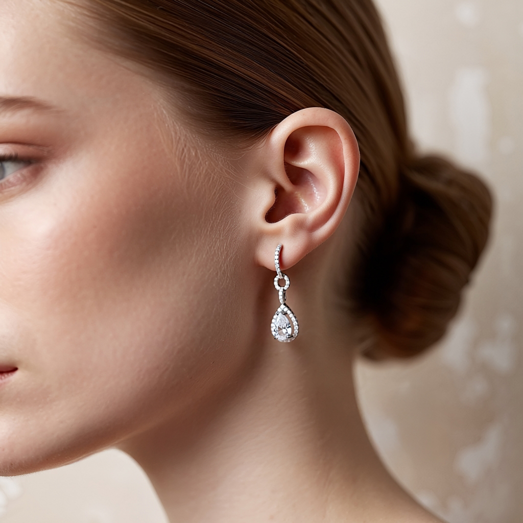 Melanie earrings: 18 kt white gold