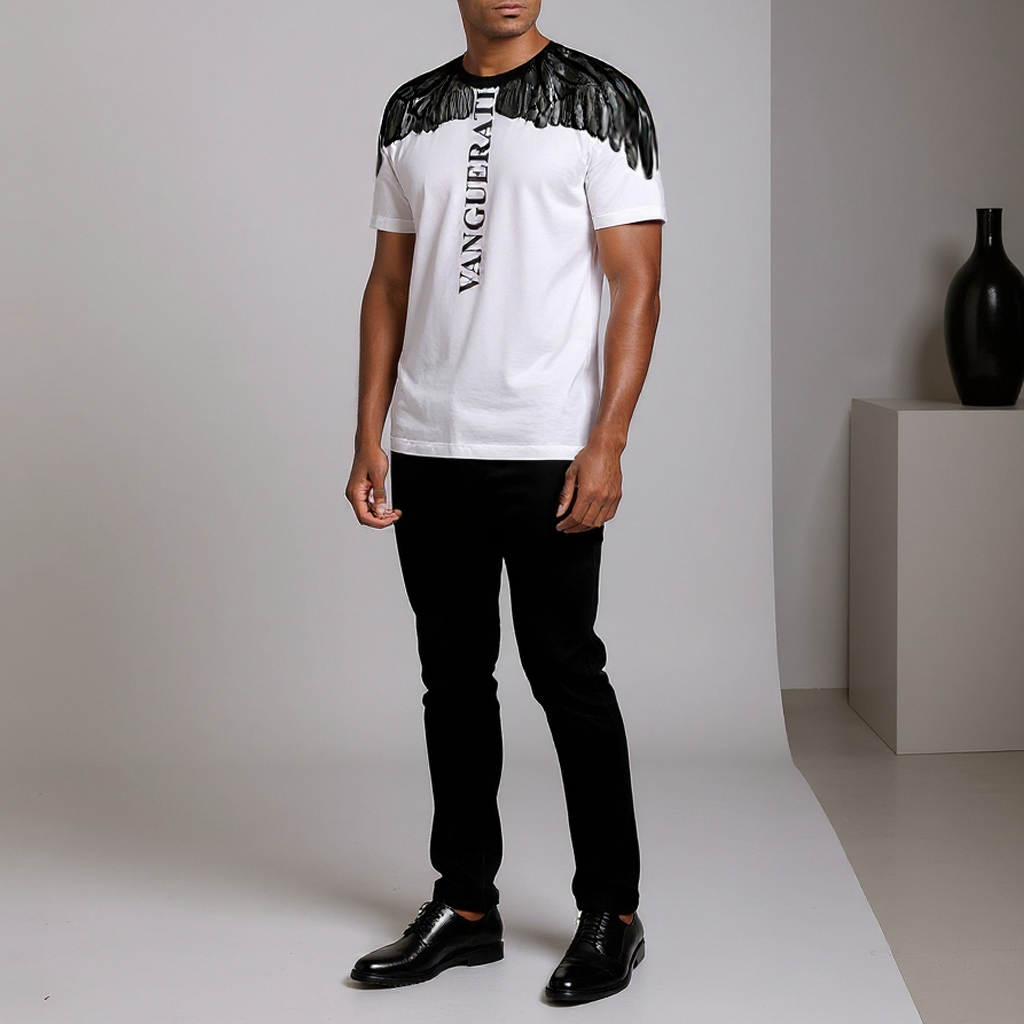 Elite grey wing hand-painted T-shirt