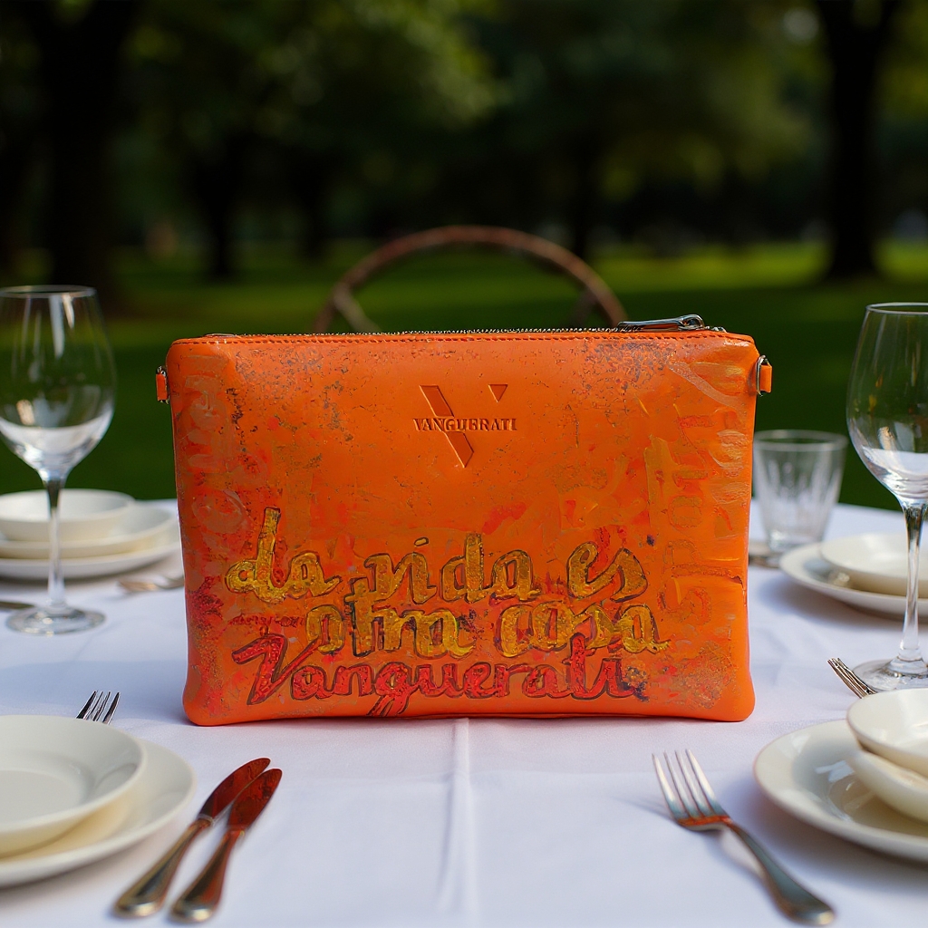 Life is other thing hand-painted leather bag