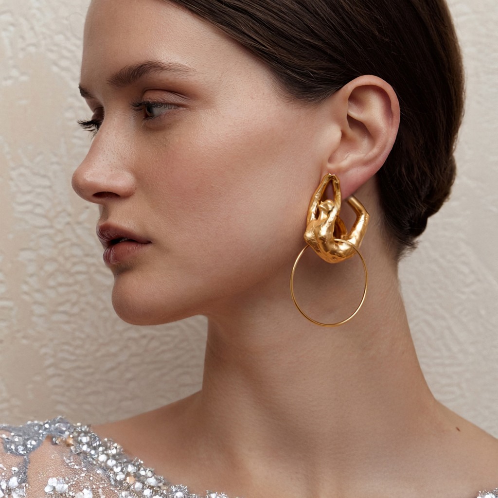 Ballerina hoop earrings · yellow gold