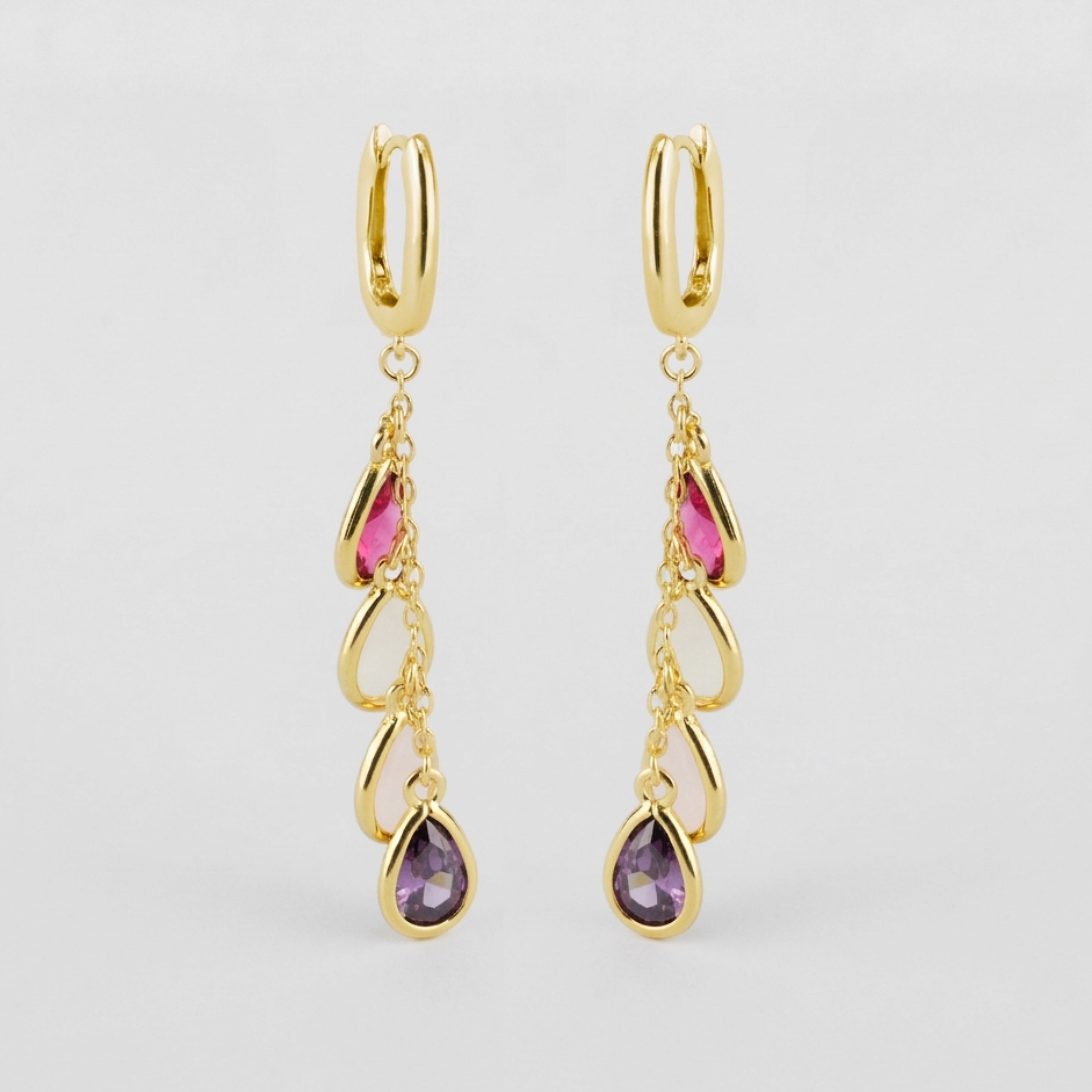 Colorful Dangle Earrings | 18K Gold Plated 925 Sterling Silver