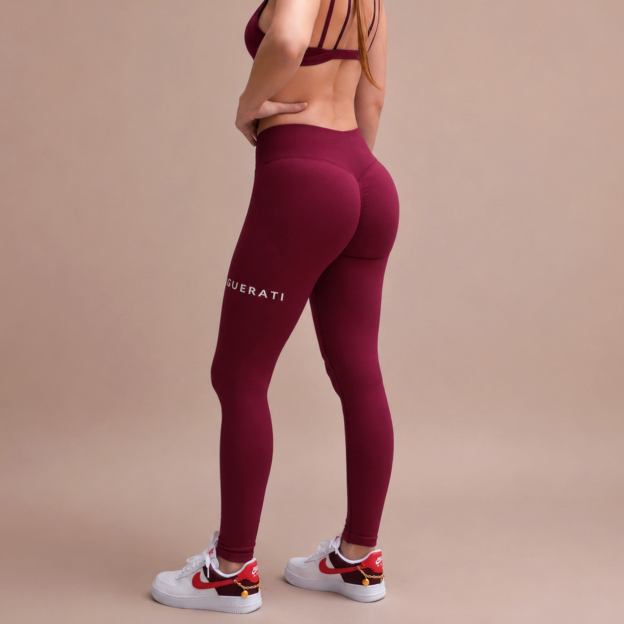 High-Waist Seamless Ruched Butt Lift Leggings | Wild berry
