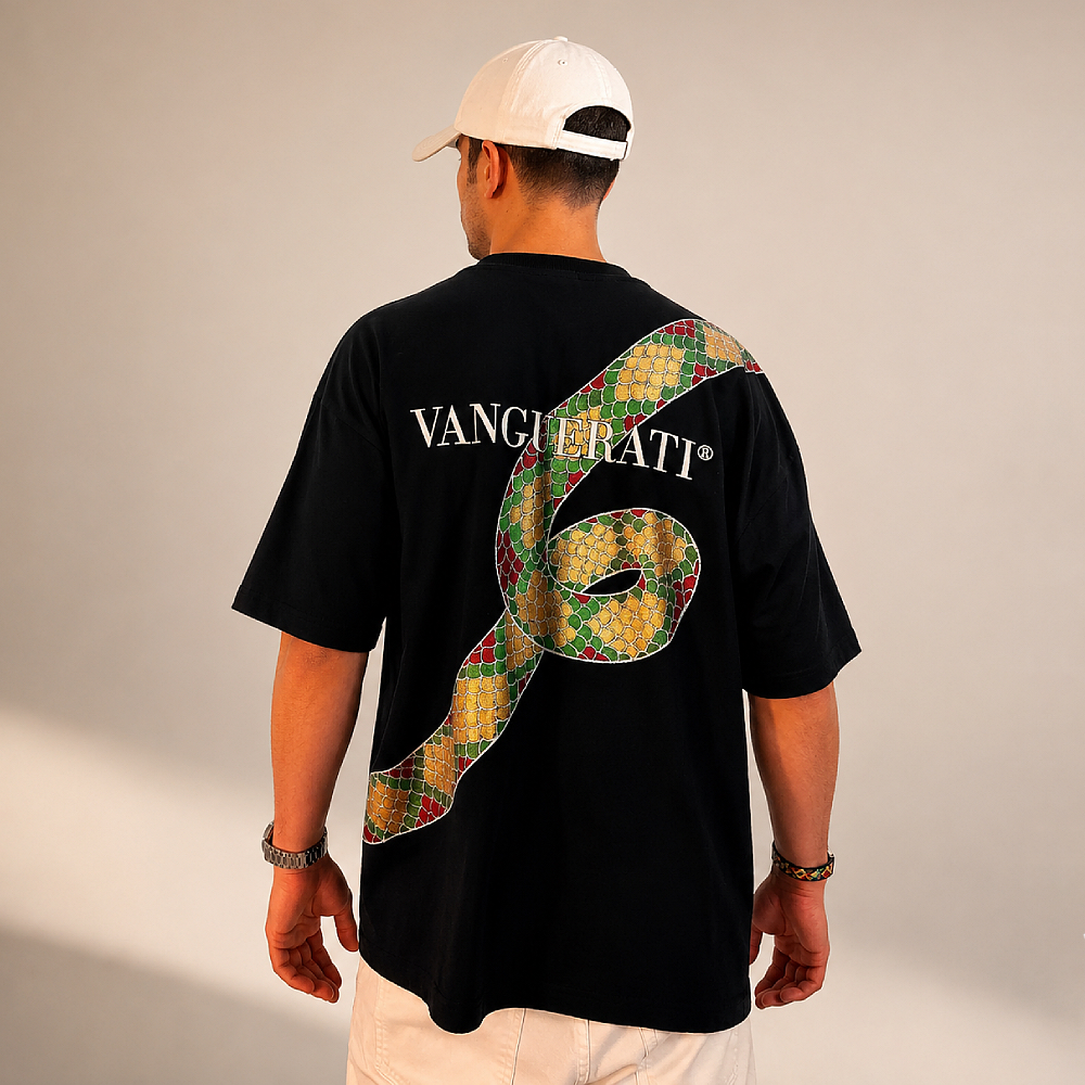 Snake hand-painted T-shirt
