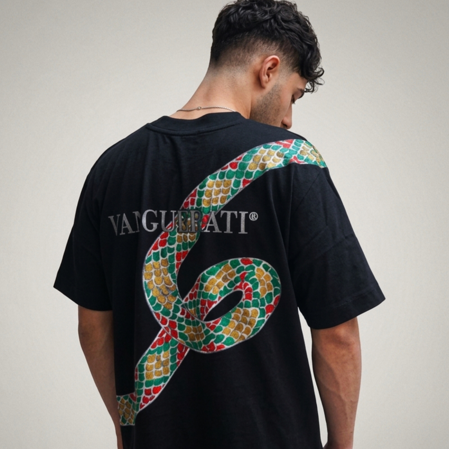 Snake hand-painted T-shirt