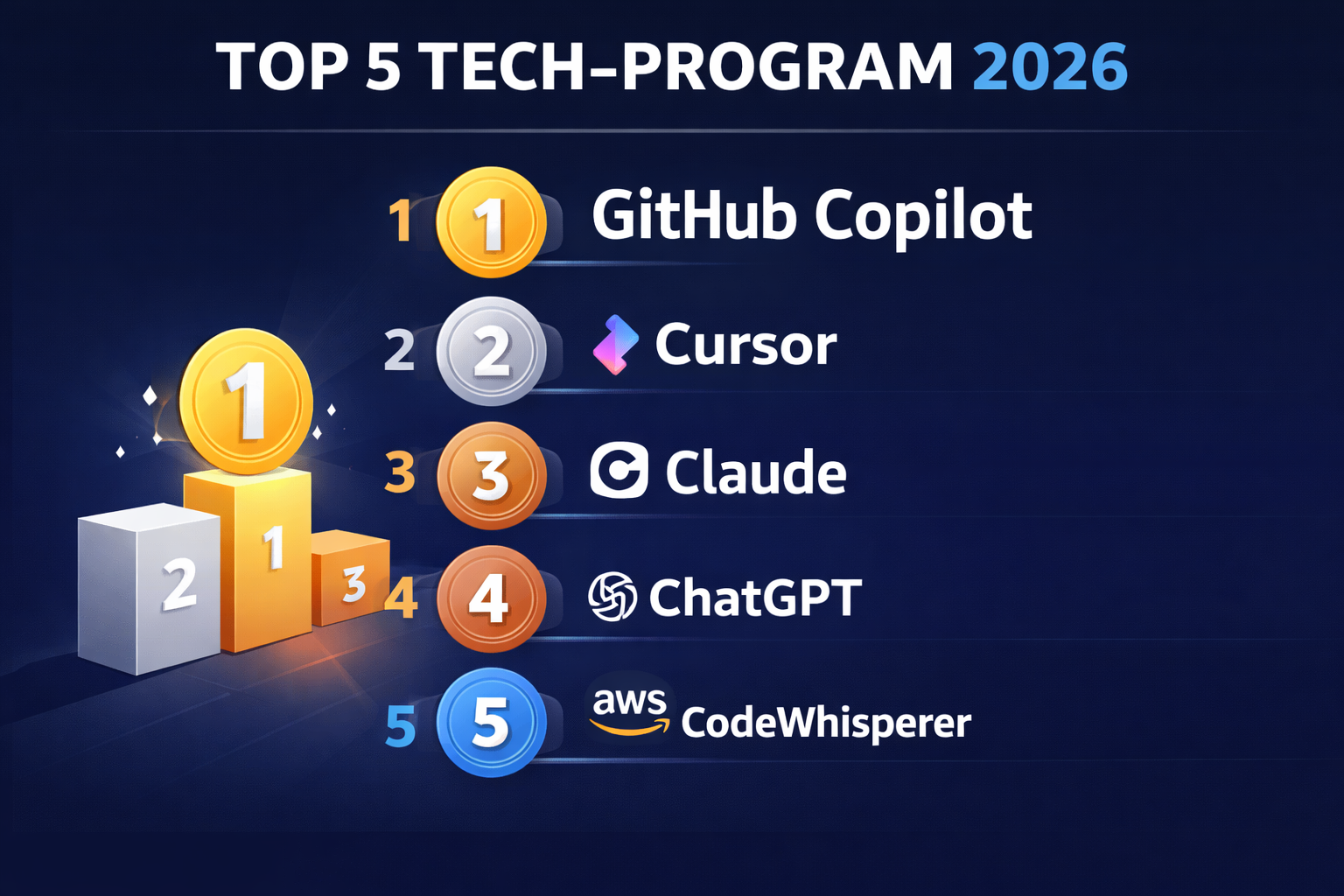 Topp 5 tech-program 2026 – de bästa AI-verktygen för utvecklare