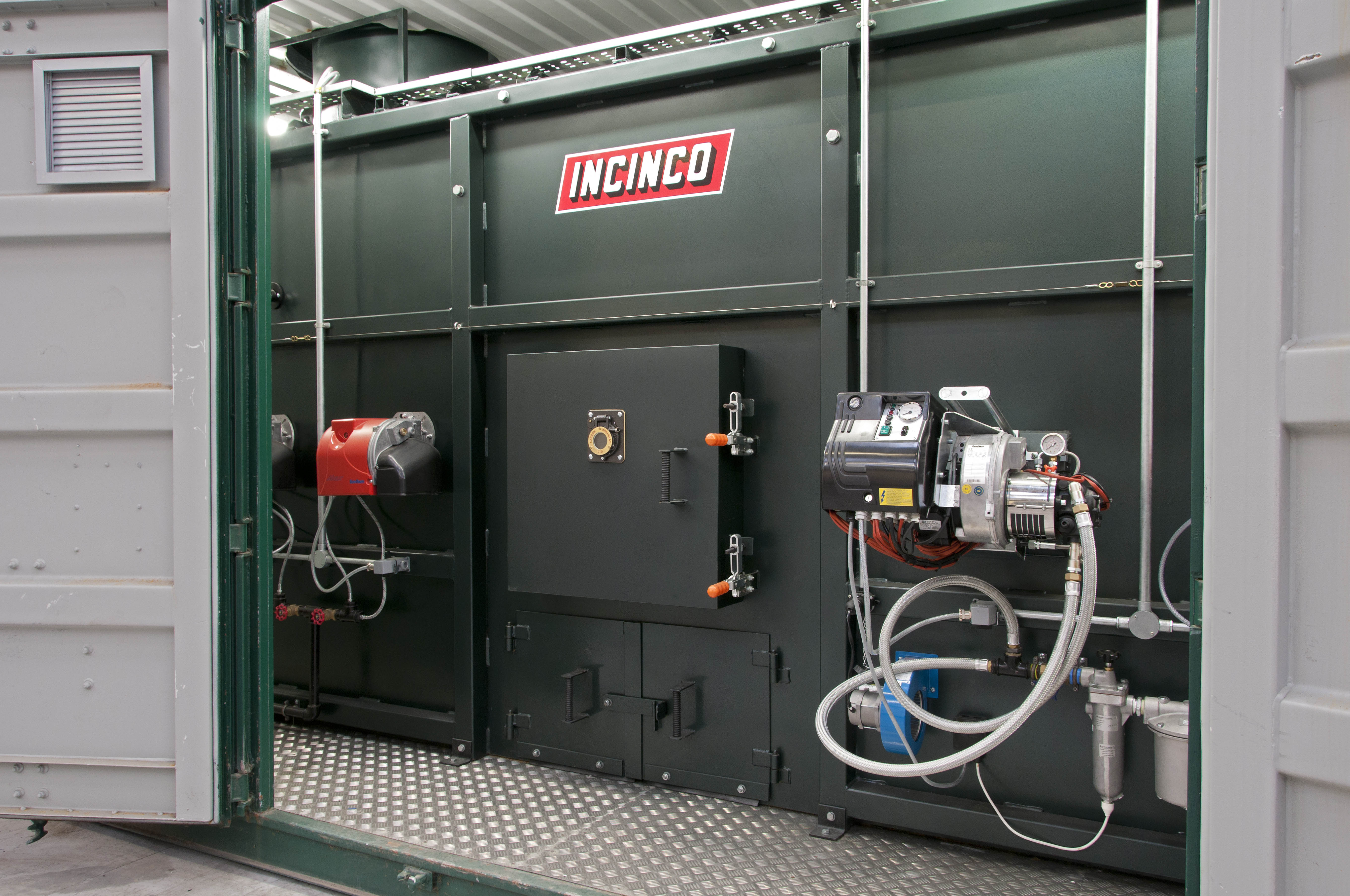 An incinco containerised incinerator in our stevenage factory