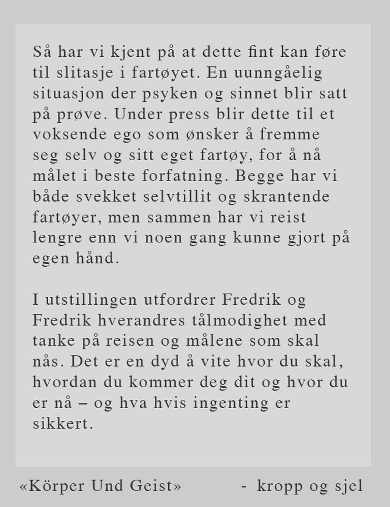 Utstillingstekst til Körper und Geist, andre del
