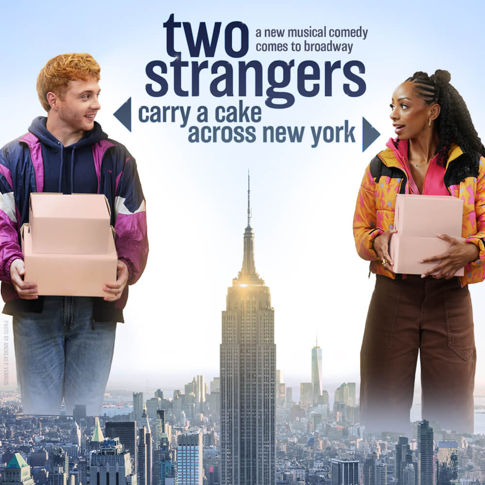 Poster for "Two Strangers (Carry a Cake Across New York)" on Broadway