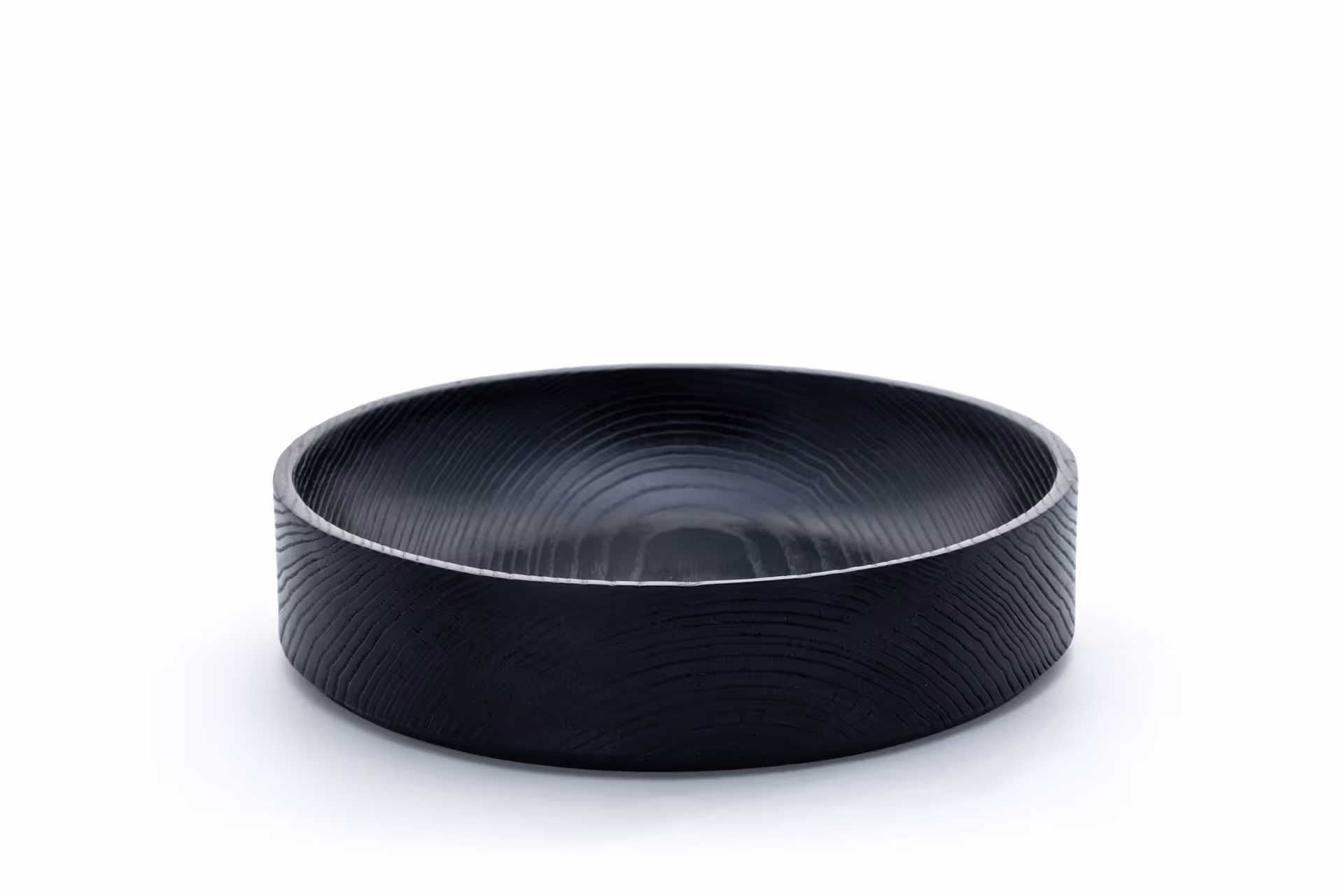 Sandblasted oak round bowl by Anonymia