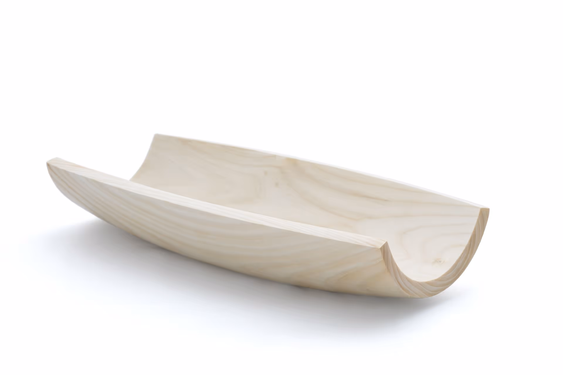 Bleached ash Twyrrl boat-shaped bowl by Anonymia
