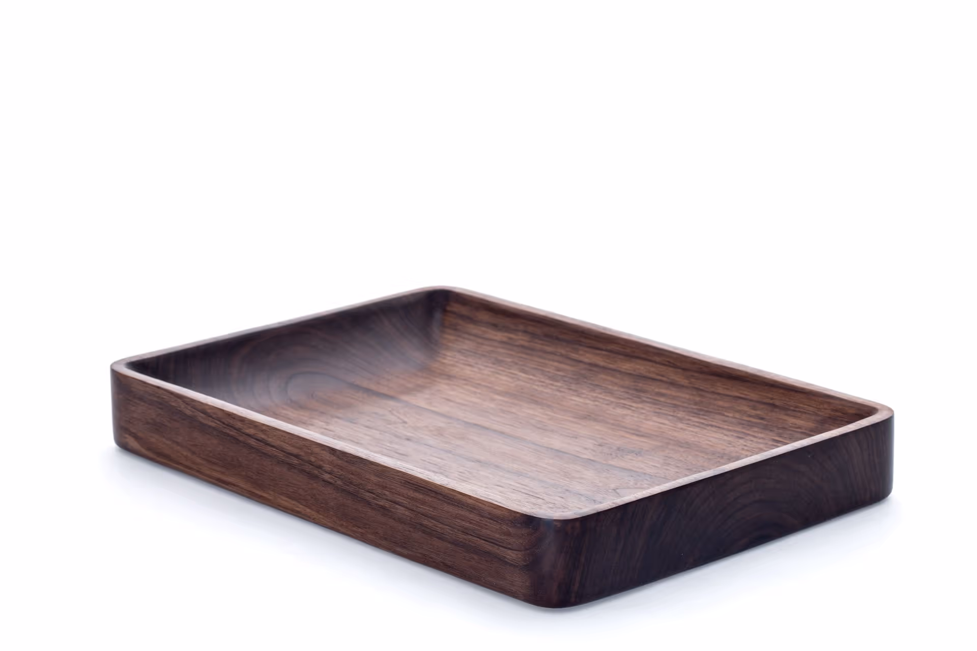 Oiled oak Twyrrl boat-shaped bowl by Anonymia