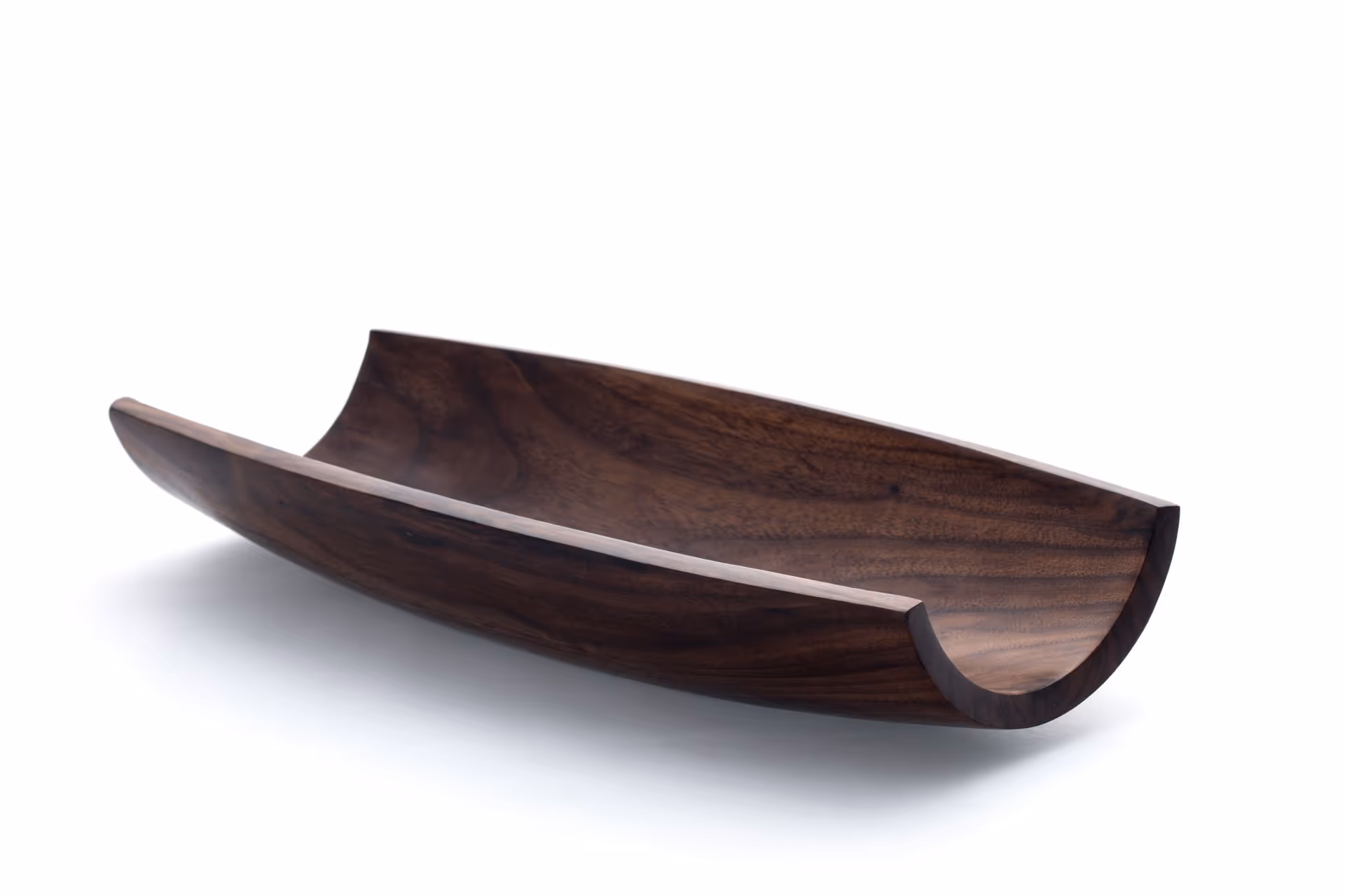 Sandblasted oak Twyrrl boat-shaped bowl by Anonymia
