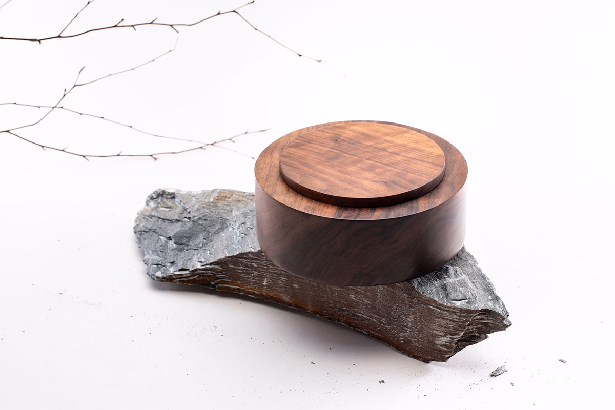 Close-up of oiled ash wood finishing process by Anonymia, detail shot
