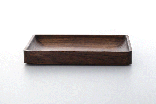 Animated close-up of walnut wood finish by Anonymia, alternate angle