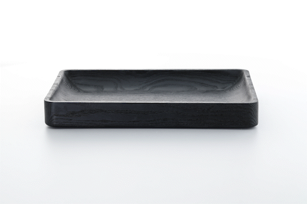 Animated close-up of yakisugi wood finish by Anonymia, product detail view