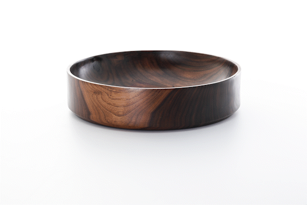 Animated close-up of walnut wood finish by Anonymia, gallery image