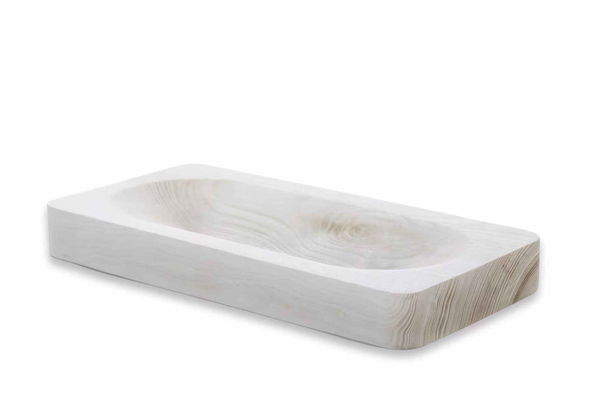 Bleached ash rectangular bowl by Anonymia