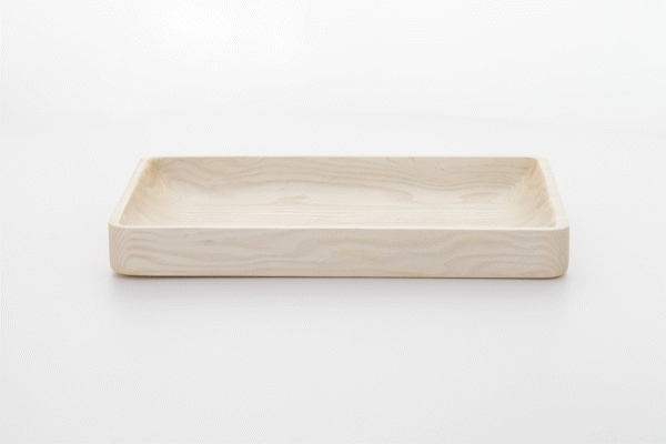 Nokk bleached ash small tray by Anonymia, 360 degree animated view