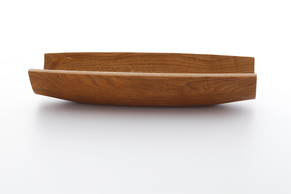 Animated close-up of sandblasted oak wood finish by Anonymia, studio shot