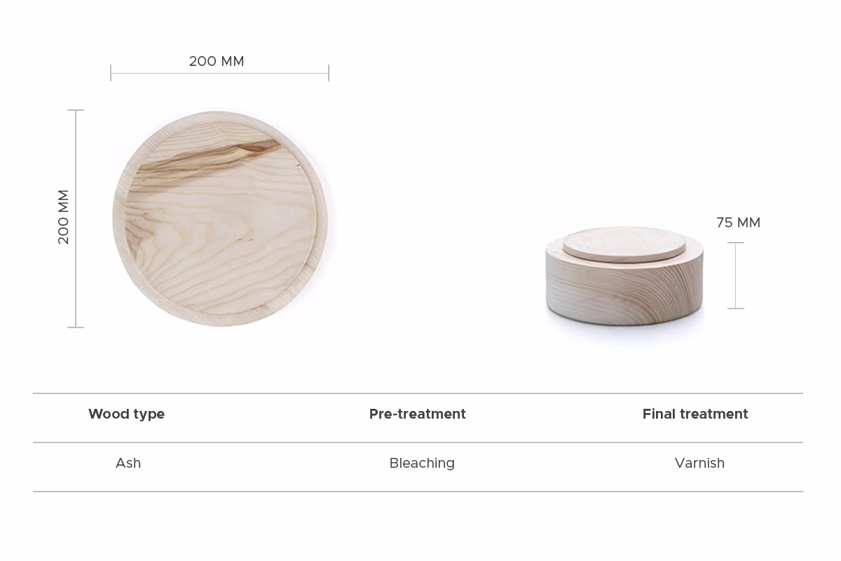Anonymia's Swits bleached ash pedestal stand, handcrafted Scandinavian design piece