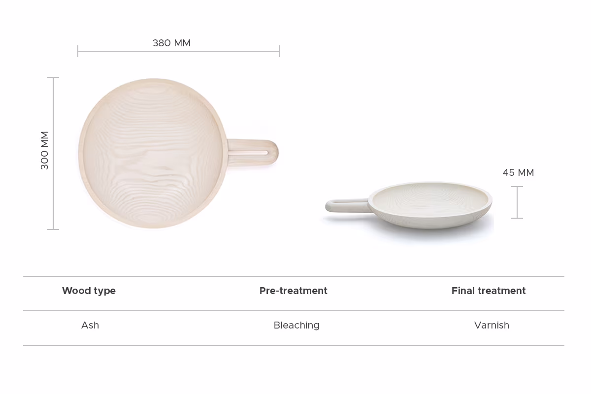 Bleached ash Klink platter, Anonymia