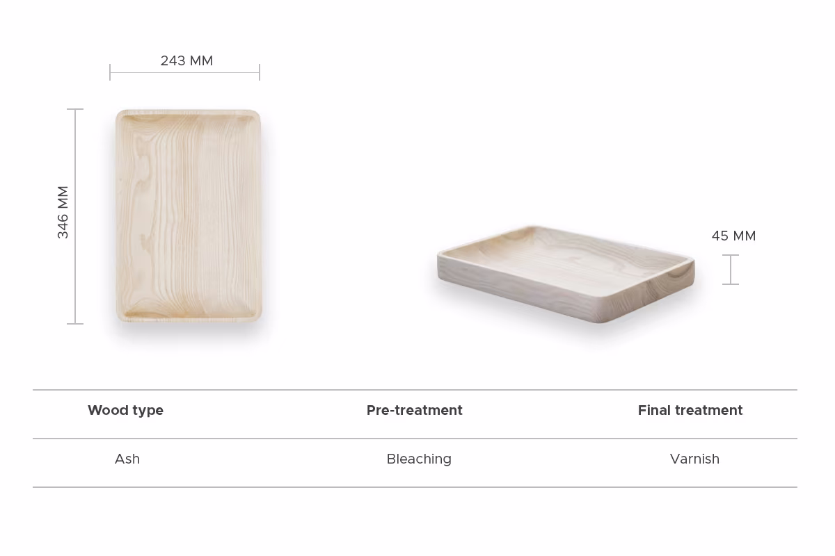 Bleached ash Nokk tray, Anonymia
