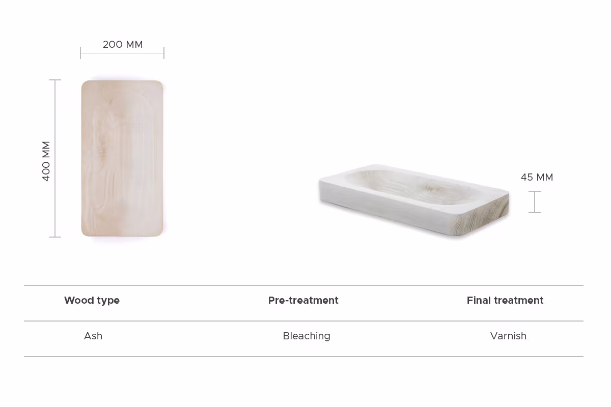 Bleached ash Chif tray, Anonymia