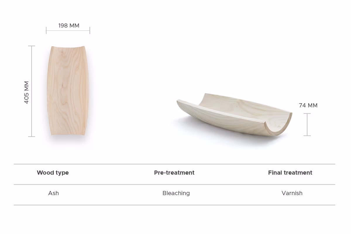 Solid bleached ash Vrull bowl handmade by Anonymia studio