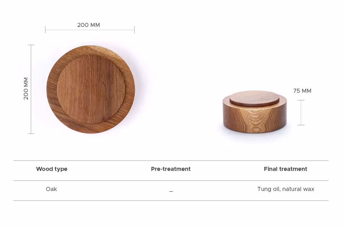Oiled oak Swits wooden piece, Anonymia
