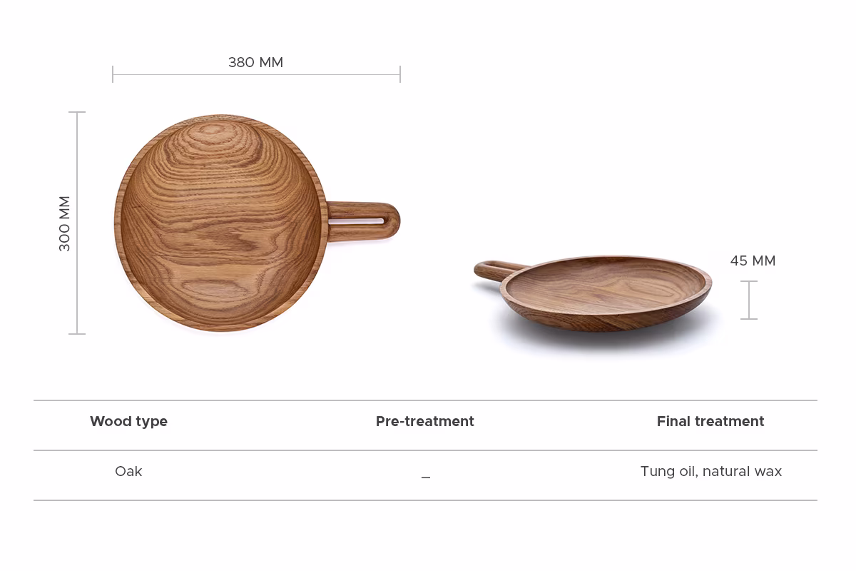 Oiled oak Klink platter, Anonymia