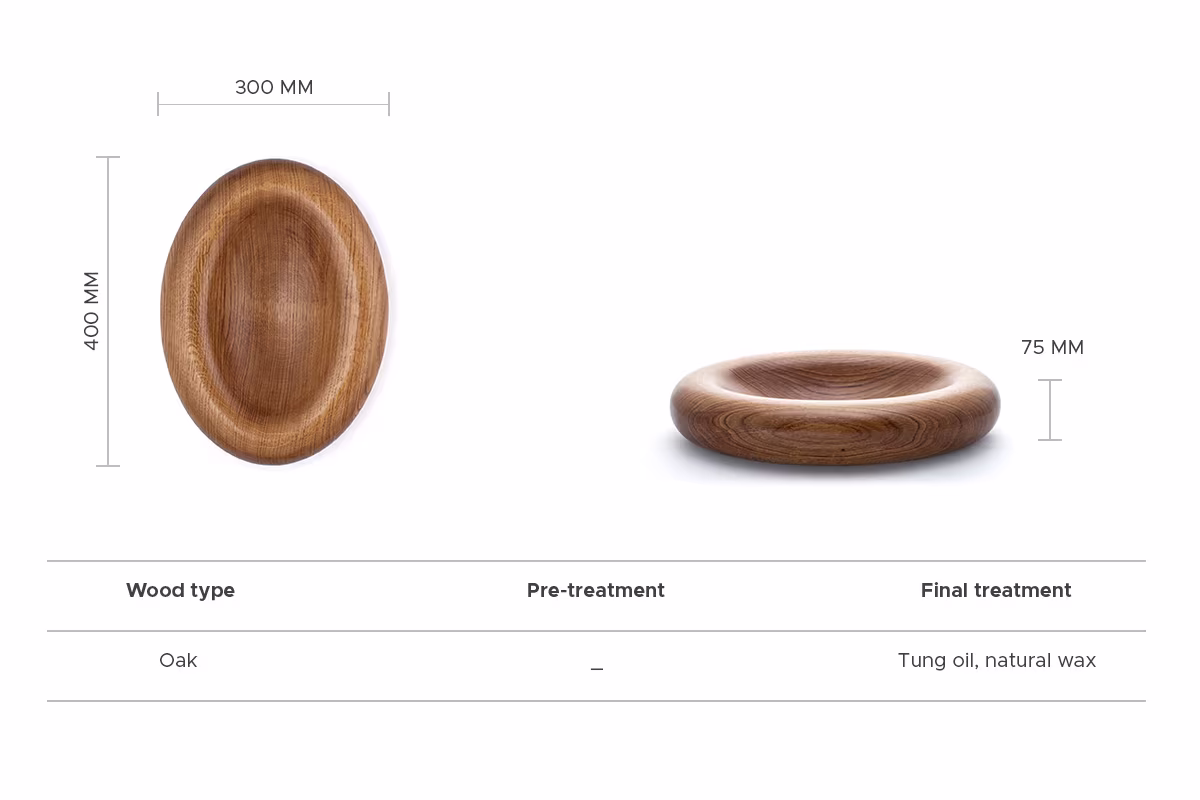Oiled oak Clong bowl, Anonymia