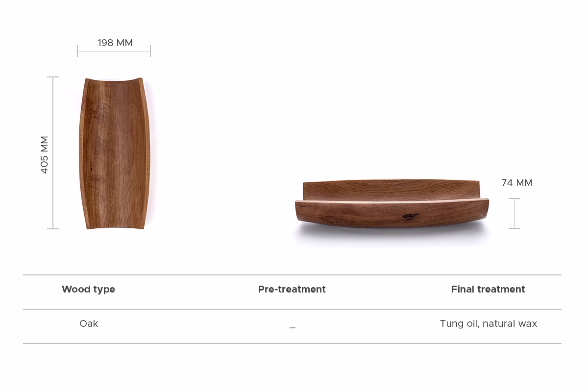 Oiled oak Vrull bowl, Anonymia