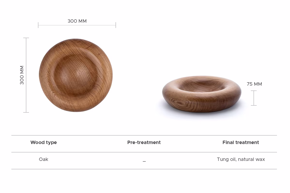 Oiled oak Twyrrl bowl, Anonymia