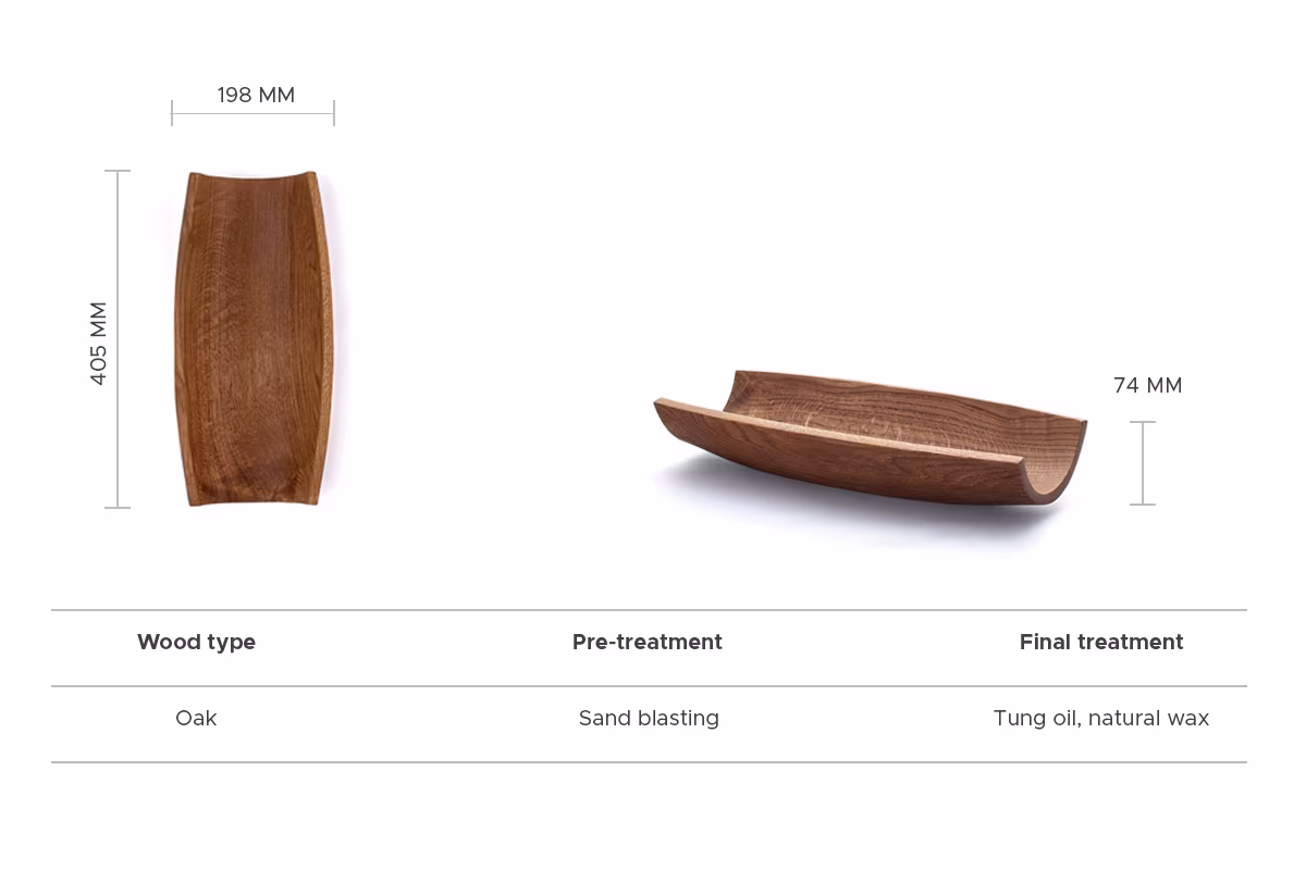 Sandblasted oak Vrull bowl, Anonymia