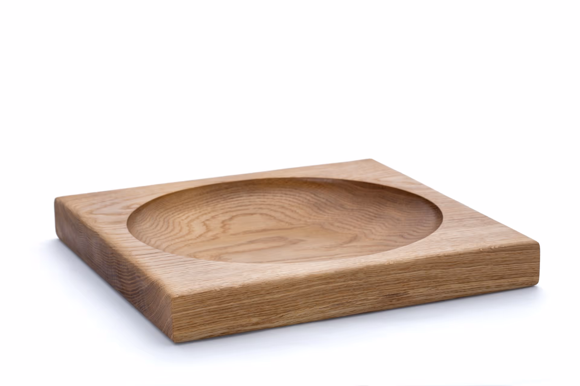 Oiled oak square dish by Anonymia