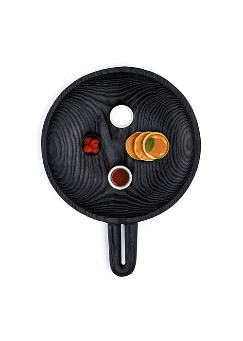 Klink bleached ash platter by Anonymia, 360 degree animated view, close-up view