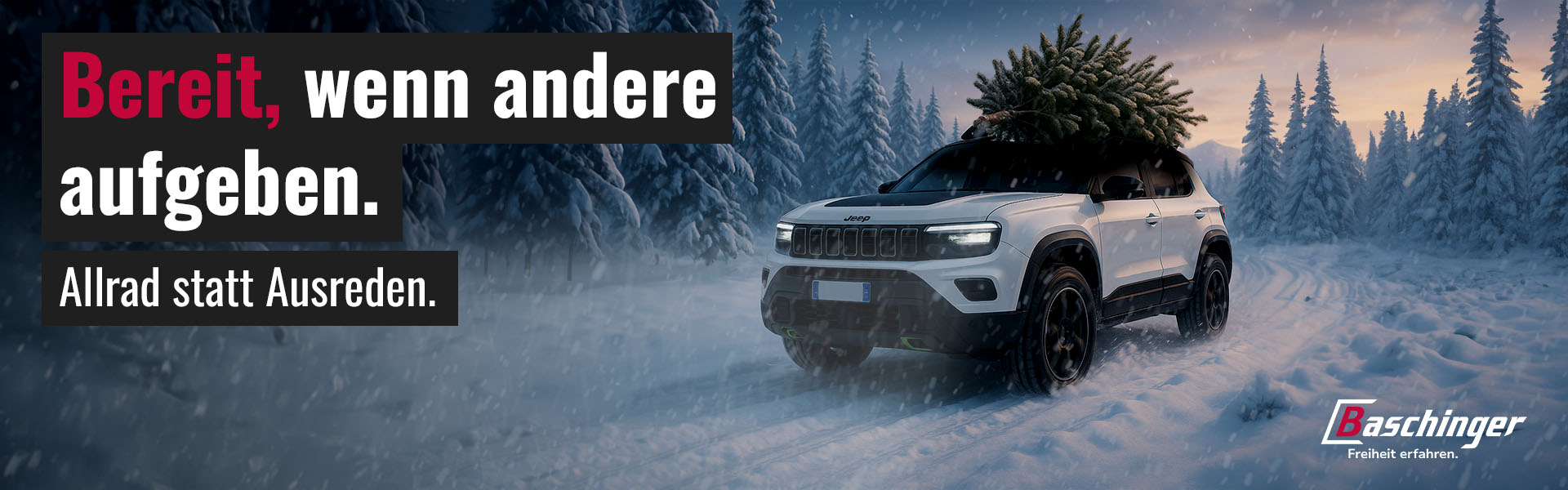 Jeep Winterkampagne beim Autohaus Baschinger