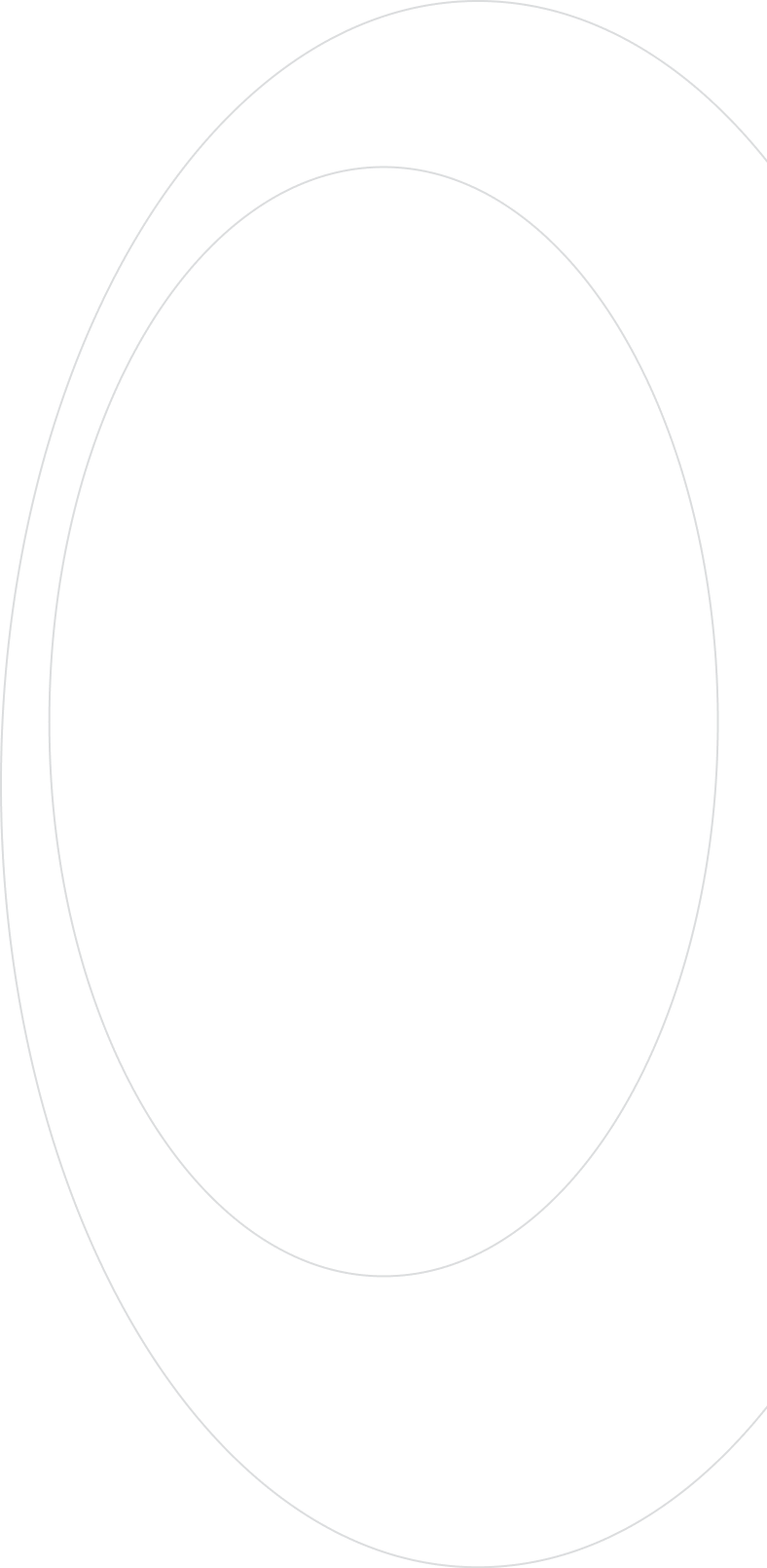 Abstract concentric elliptical rings with thin black outlines on a transparent background.