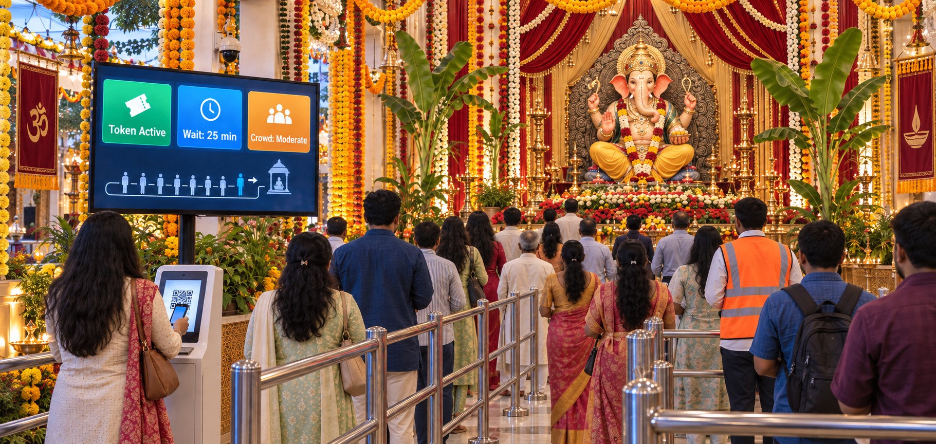 How Smart Queue Management Can Reduce Waiting Time at Ganesh Pandals and Temples