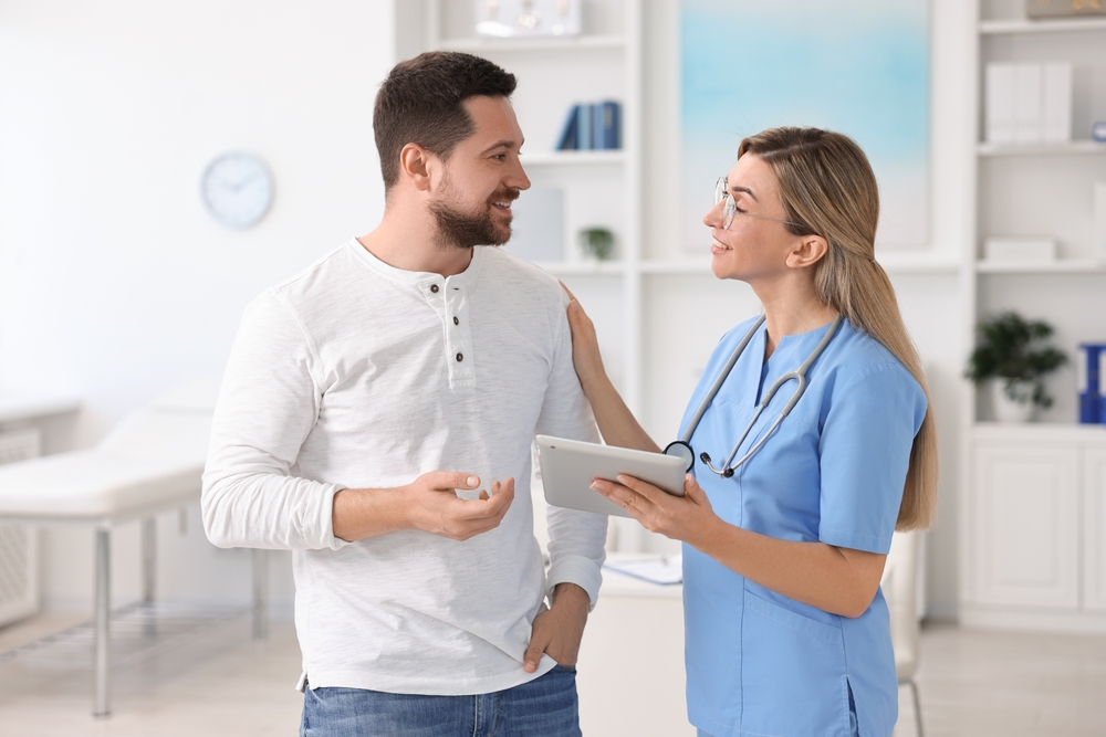 a male patient at clinic
