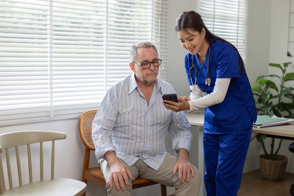 a male patient at clinic
